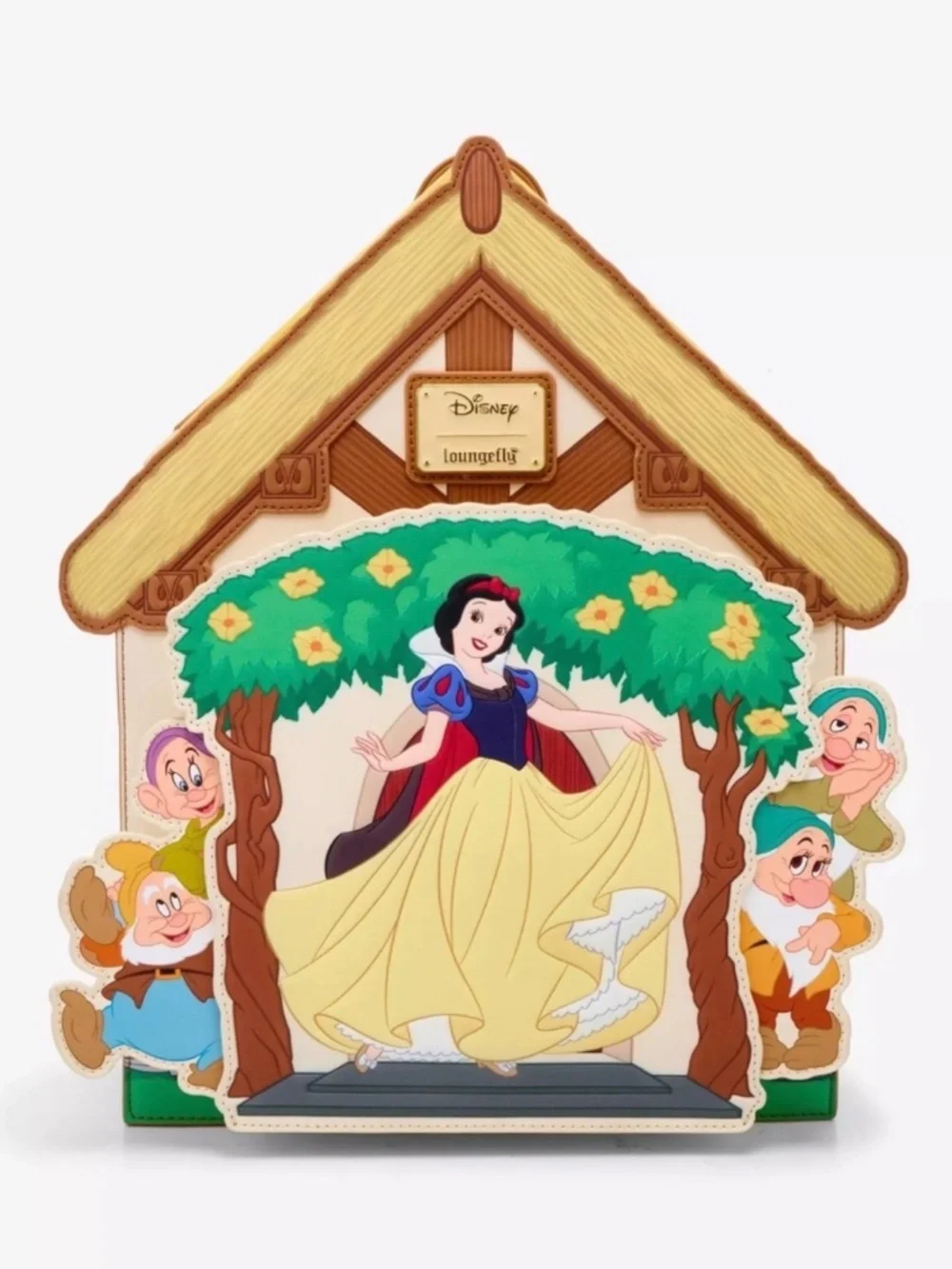 Snow White 7 Dwarfs House Loungefly Backpack NWT